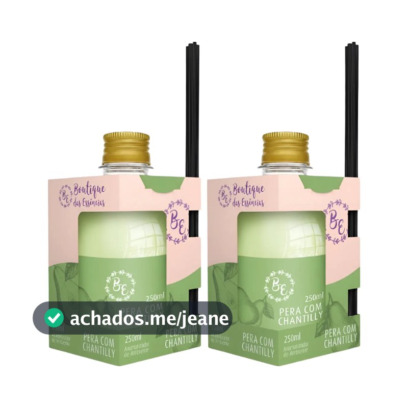 2 Difusor de ambiente Cheirinho 250ml Boutique Pera