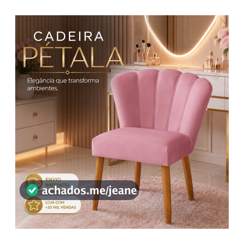 Envio Imediato - Cadeira Pétala Decorativa Pés Palito Veludo Premium