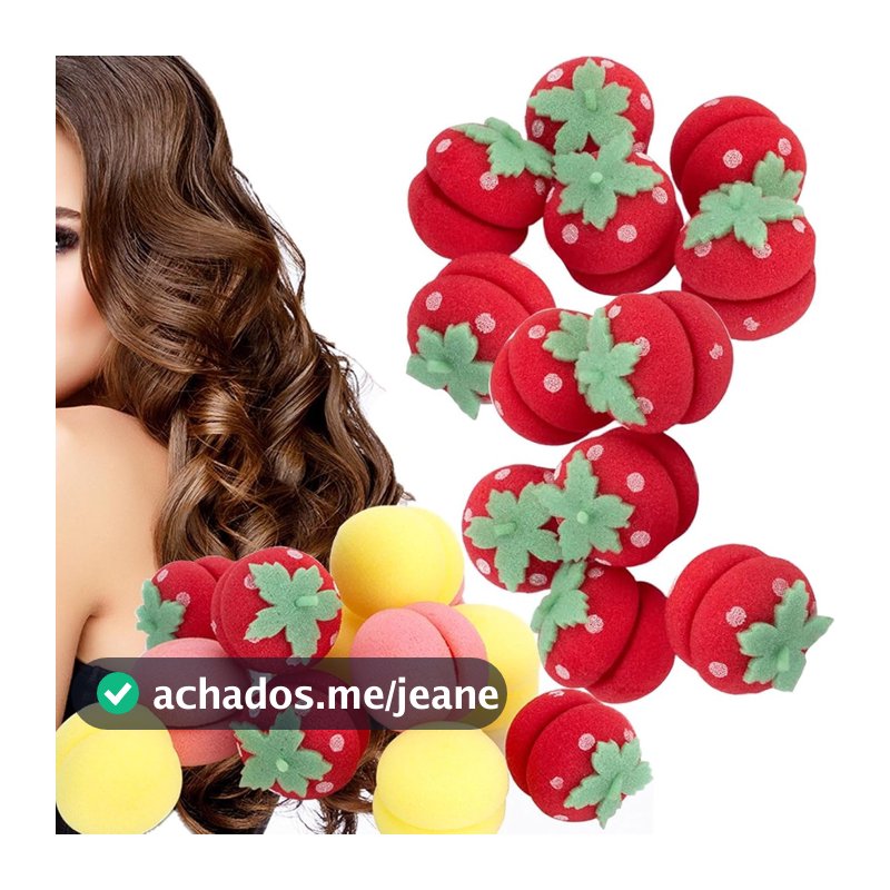 Modeladores Sem Calor De Morango Esponja De Cabelo Mágicos Em Formato