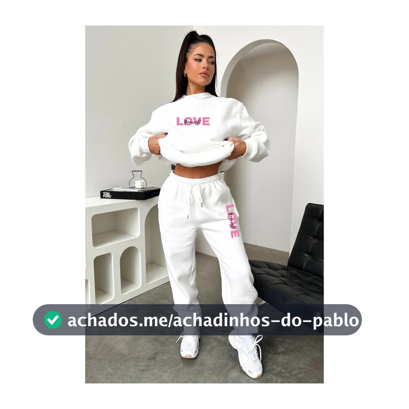 Conjunto Moletom de frio Feminino Love Youserlf 2 peças Lançamento