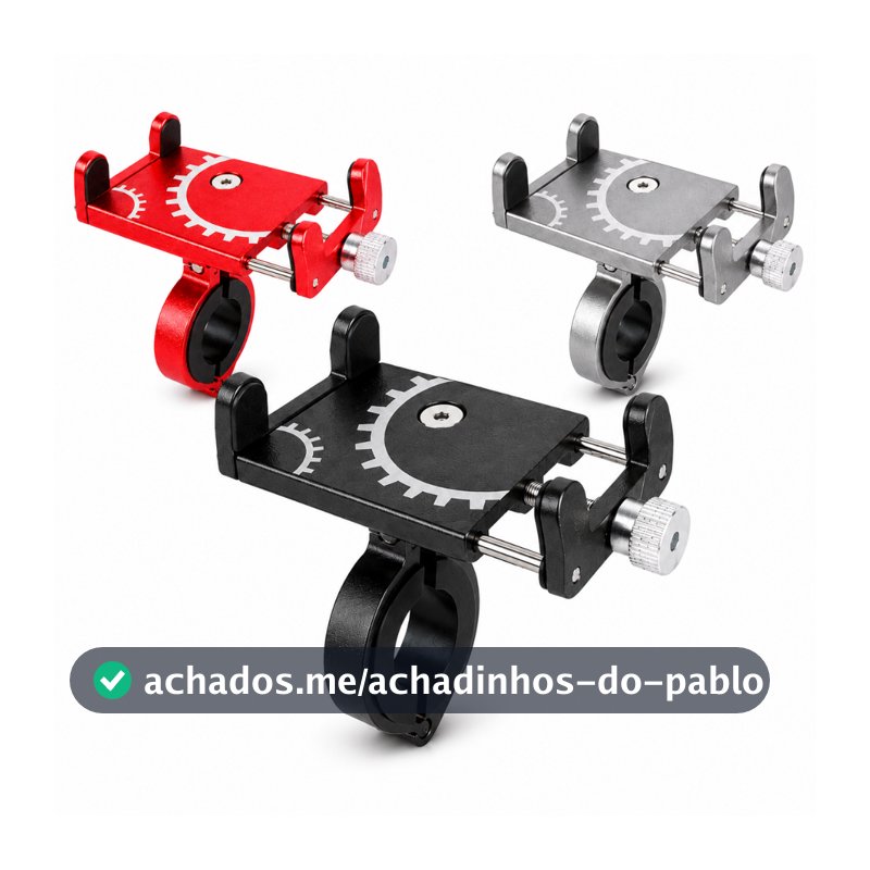 Suporte de Celular para Bicicleta Moto Alumínio Ajustável 360° 4,7 a 7 Polegadas