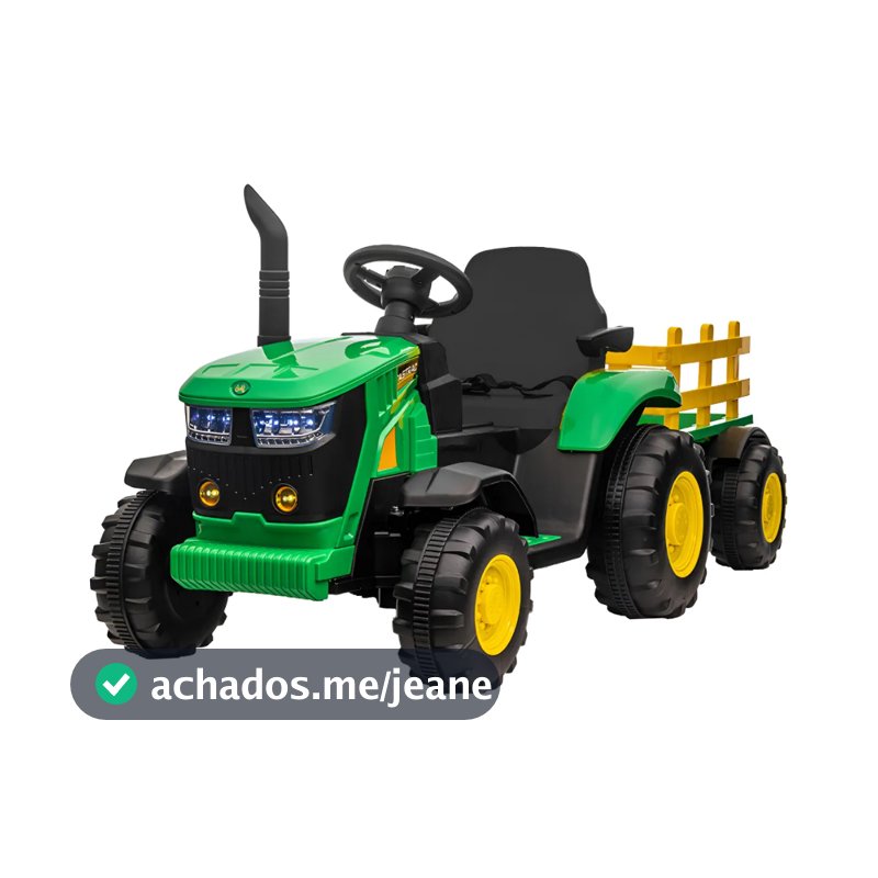 Trator Elétrico Infantil Carrinho Passeio Quadriciclo com Carretinha Controle Remoto Carro 12v Zippy