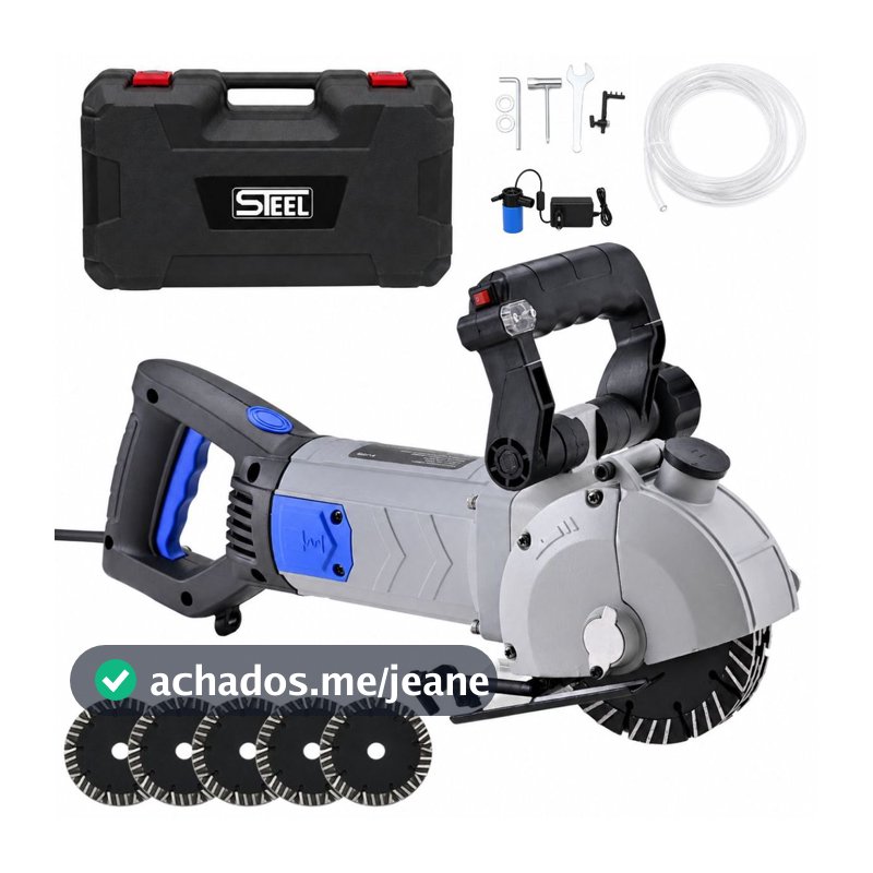 Cortadora De Parede E Concreto Elétrica 5.500W Industrial 5 Discos Profissional + Kit Refrigeração ENVIO IMEDIATO