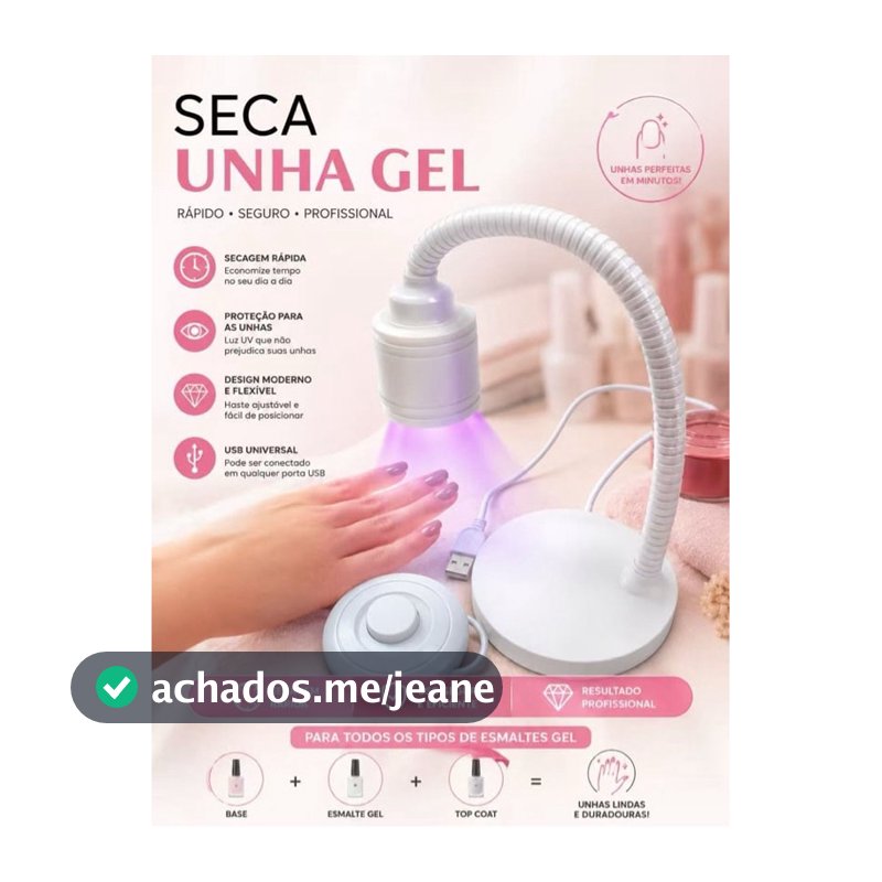 Lâmpada UV LED para Unhas com Pedal | Secador de Gel Bivolt 360°