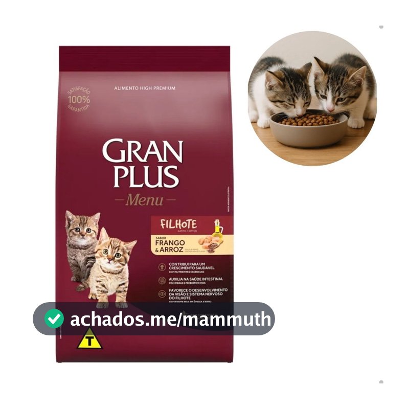 Ração GranPlus Menu Gatos Filhotes Frango e Arroz 3kg