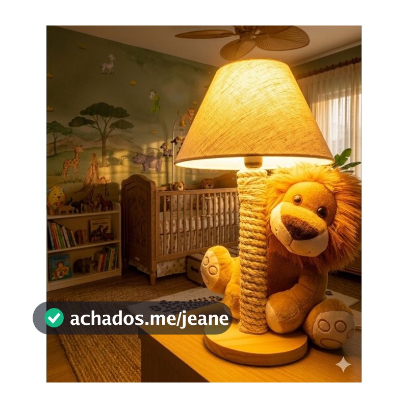 Abajur Infantil Quarto Bebe Safari Leão
