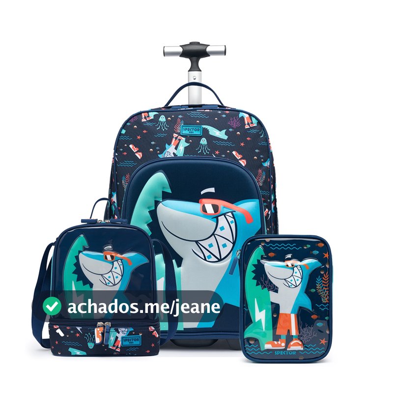 Kit Escolar Infantil Mochila Rodinha Lancheira Estojo Reforçada Criança