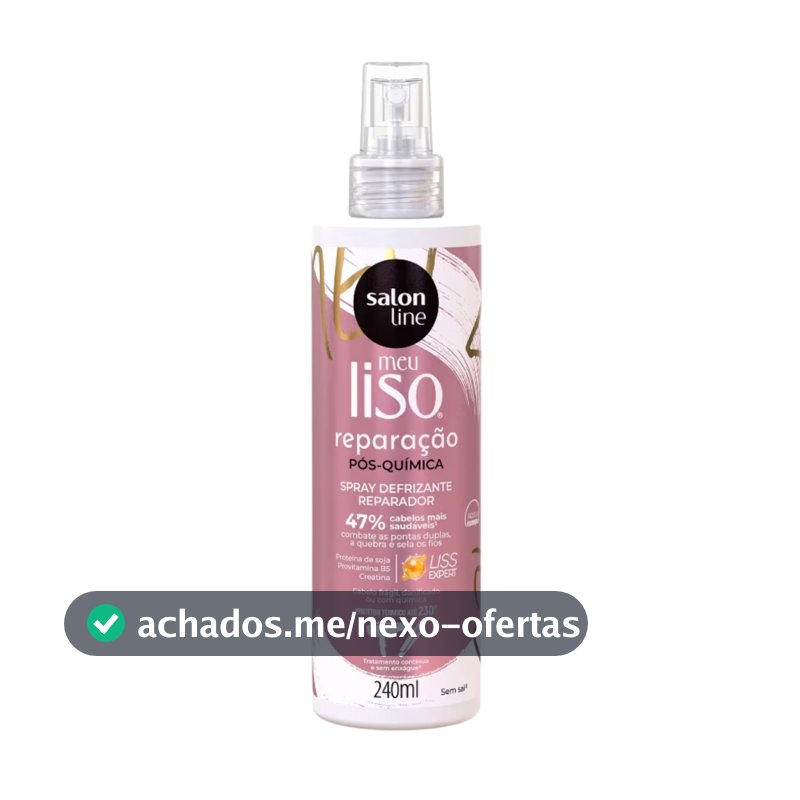 Spray Defrizante Protetor Termico Salon Line Meu Liso 240ml Proteção Térmica, Alinhamento Absoluto, Ação Antifrizz