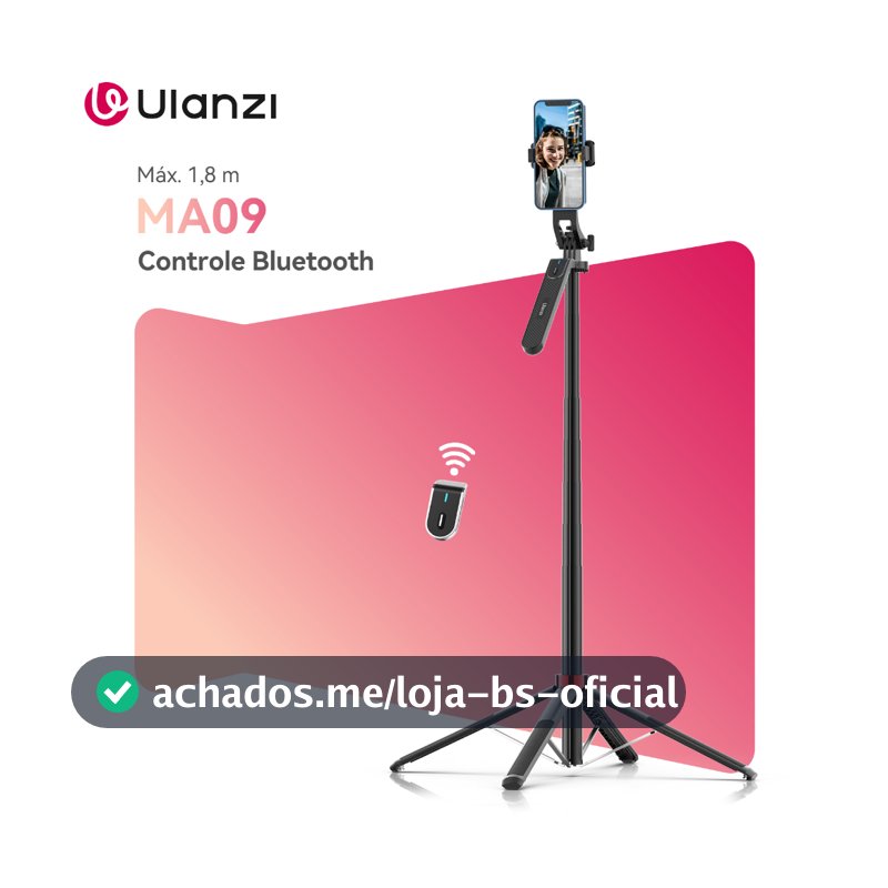 ULANZI MA09 Tripé Para Celular 1,8m Quatro Pernas Estabilizador Com Controle Bluetooth Recarregável