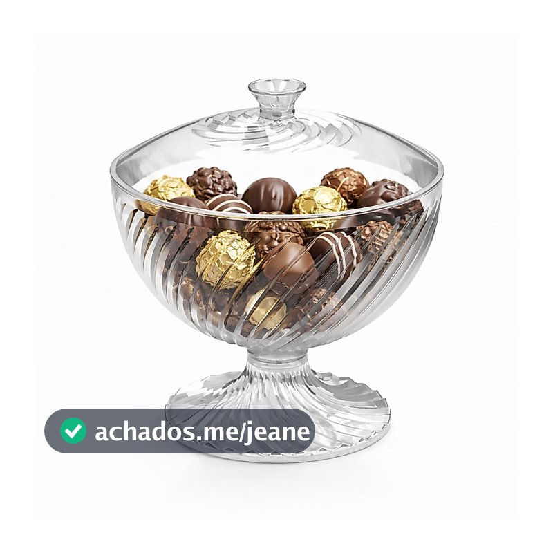 Bomboniere Baleiro Porta Doce Bombons Decoração Com Base Tampa Incolor 1,6l Acrílico Cristal Primax