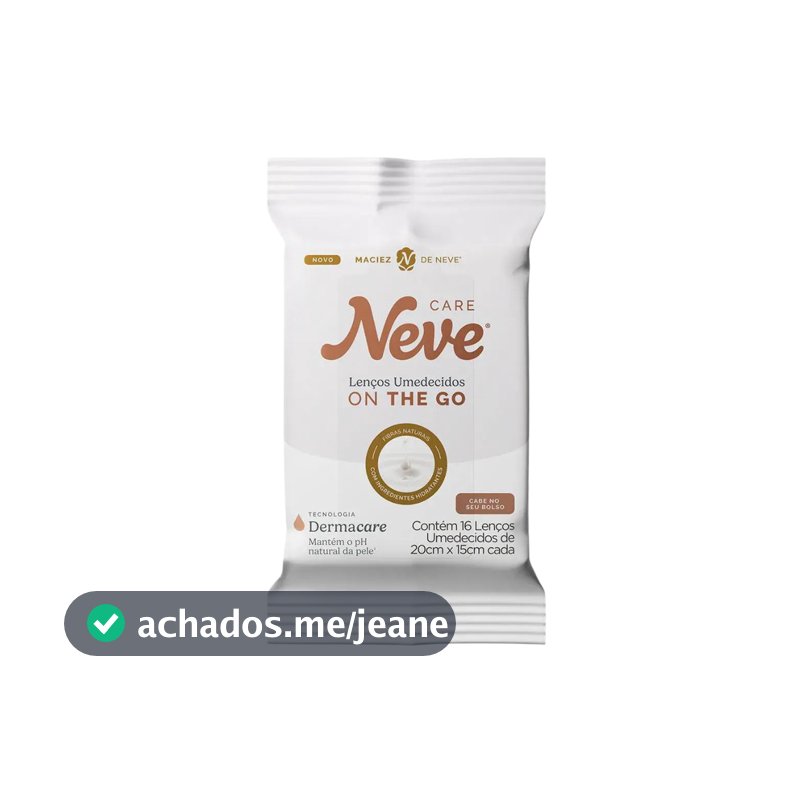 Lenço Umedecido On the Go com 16 unidades Neve