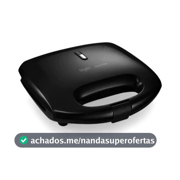 Sanduicheira Elétrica Grill 2 Em 1 Brunch Time Elgin Antiaderente 800W Preta