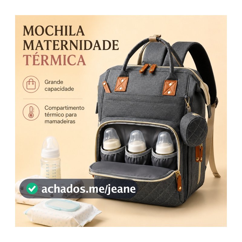 Mochila Bolsa Maternidade Mamãe Bebê Impermeável Porta mamadeira Fralda Creche escola