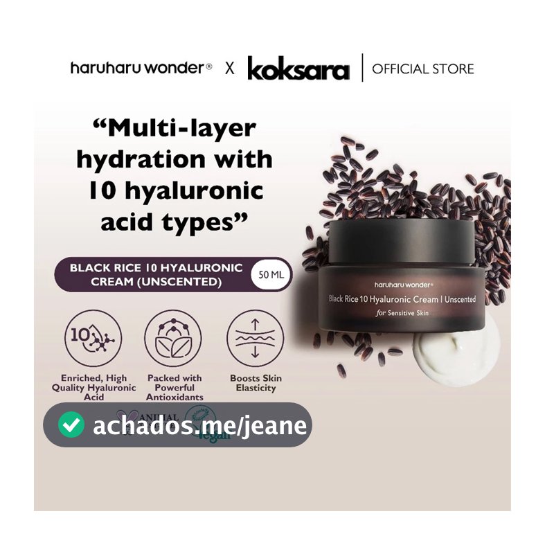 Haruharu Wonder Black Rice 10 Hyaluronic Cream I Unscented 50ml