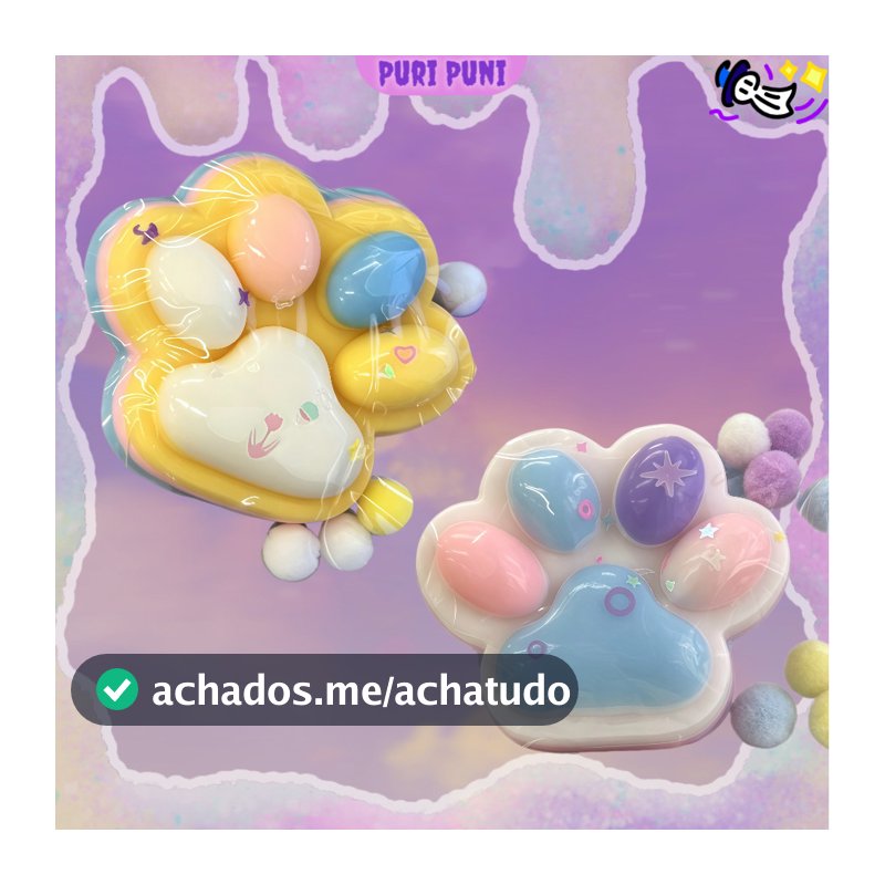 🐾 Squishy Patinha de Gato – Brinquedo Fidget Macio com Glitter e Bolinhas