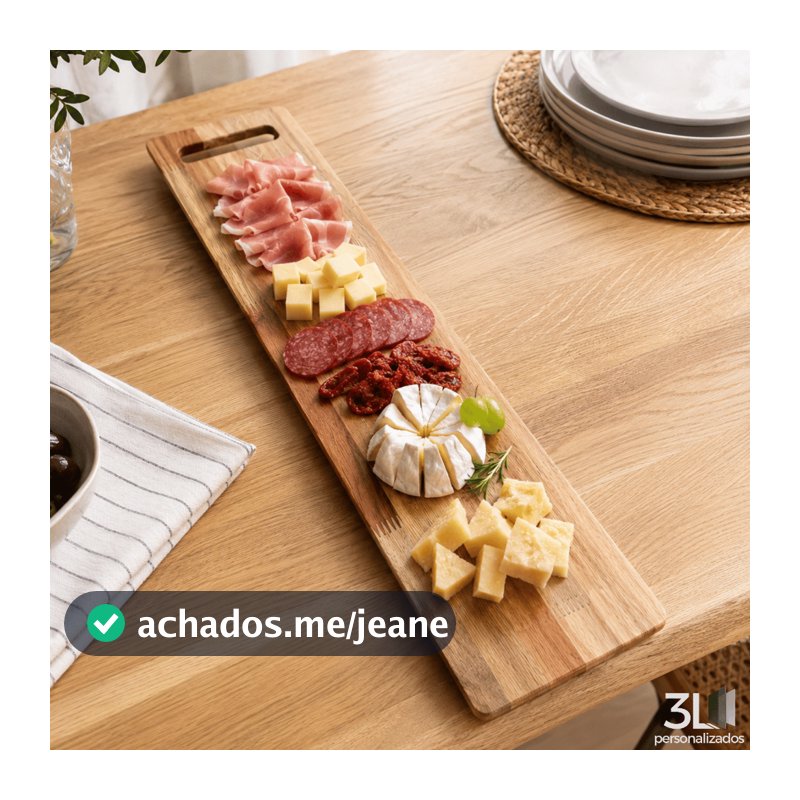 Tábua De Frios Petisqueira Churrasco Madeira Mesa Posta Aperitivos 70x14cm