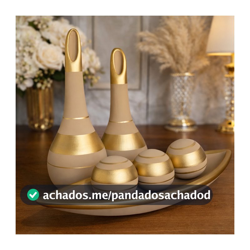 Kit 6 Vasos Decorativos Cerâmica Para Sala Rack Aparador Enfeite Moderno