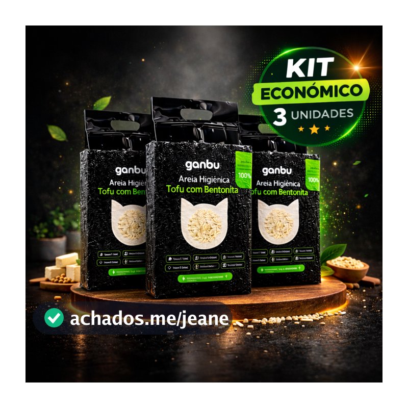 Kit 3 Granulados Areia Tofu Biodegradável P/ Gatos 3.6 kg Absorvente Higiênico Pet Bandeja Sanitária