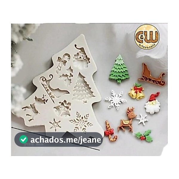 Molde de Silicone MINI Natal Diversos Natalino para Enfeitar o Natal Confeitaria e Artesanato