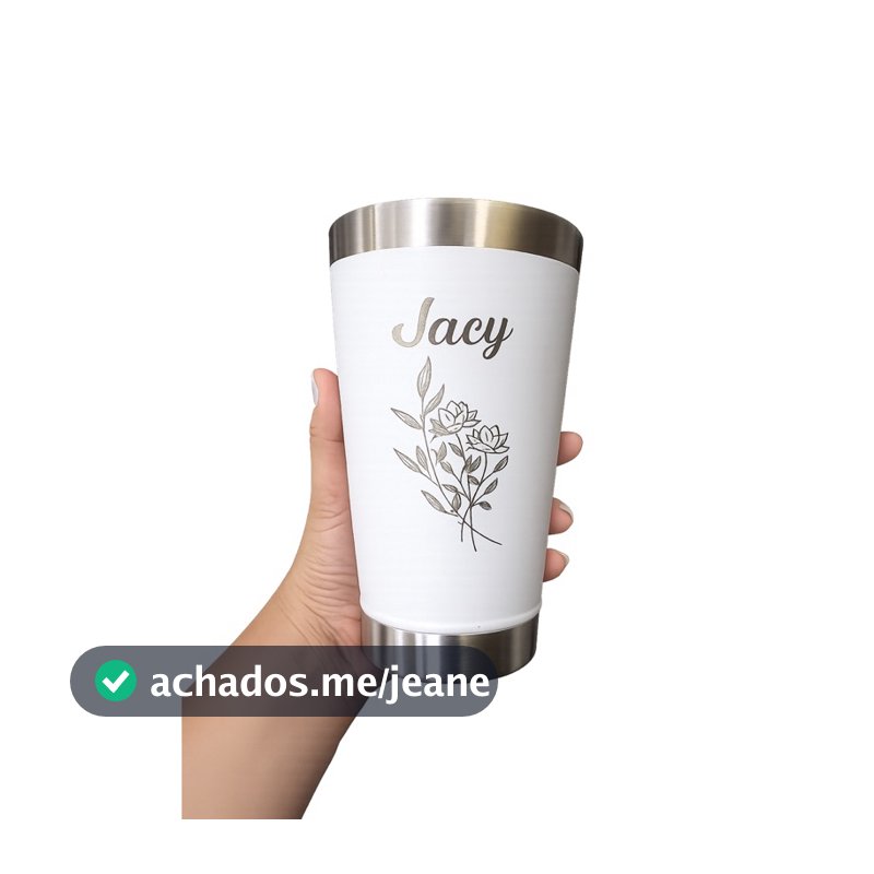 Copo térmico com seu nome, BRANCO,símbolo,logo marca