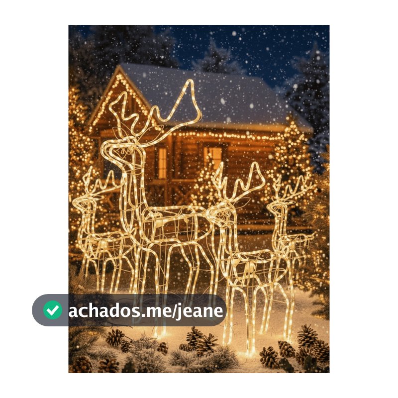 Rena de Led com Movimentos Decoração de Natal Luxo