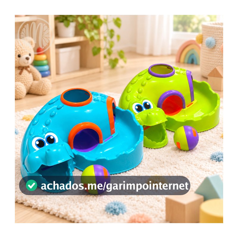 Brinquedo Educativo Didático Infantil Bebê Croco Ball Jacaré Estímulo Sensorial Motor