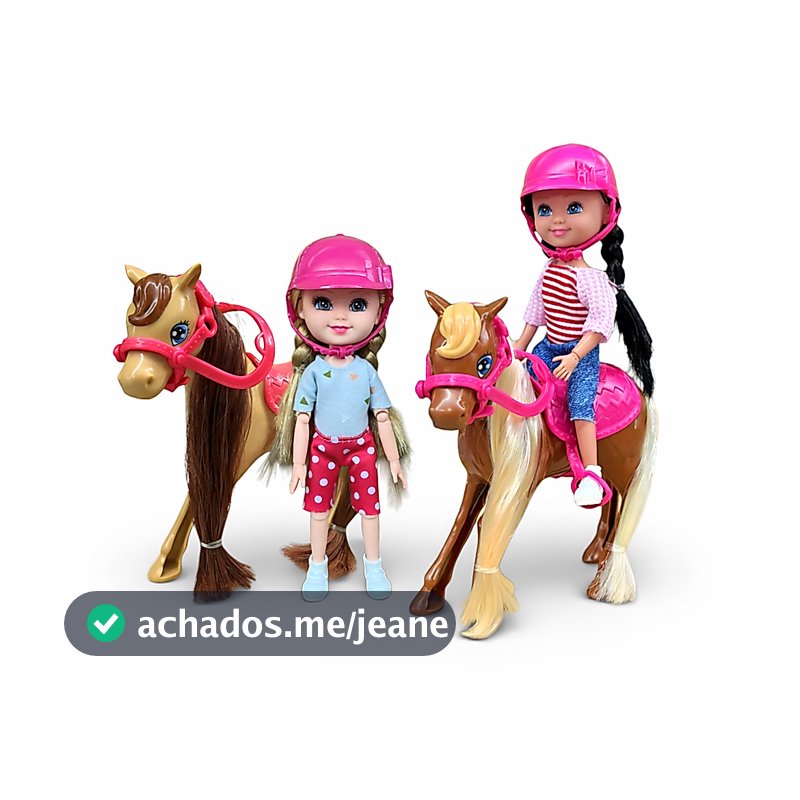 Boneca Hipismo com Cavalo Articulada + Pente Brinquedo Educativo Criativo