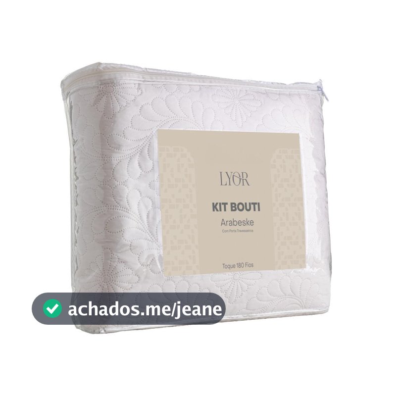 Colcha Matelassê Arabeske Casal com 2 Porta Travesseiros Branco Microfibra - Lyor