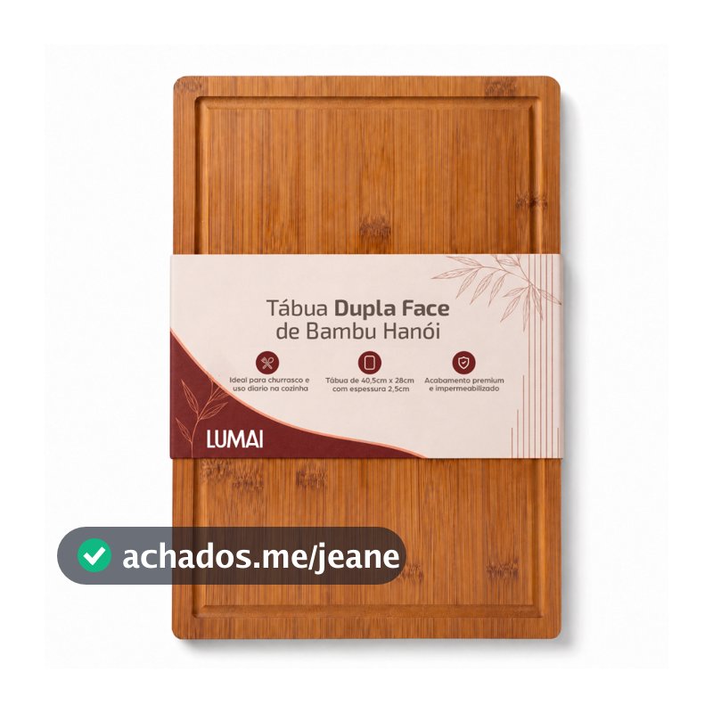 Lumai Tábua de Cortar e Servir de Bambu Impermeável Dupla Face para Churrasco Carne Cozinha Premium