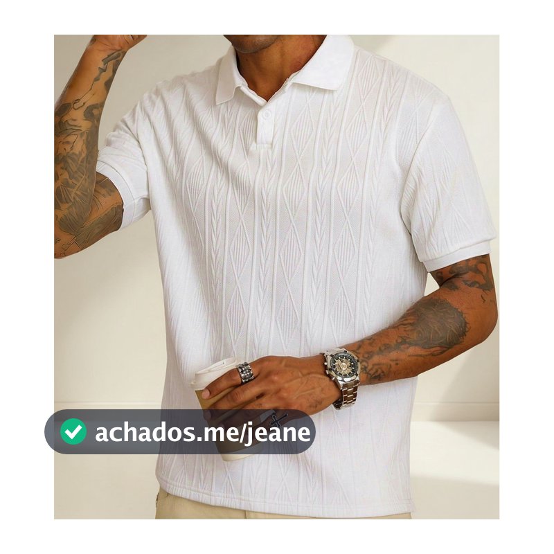 Camiseta Pólo De Seda Masculino Camiseta manga curta High-End Mesh Lapela Pólo de cor sólida Texturizada Verão Varias QA