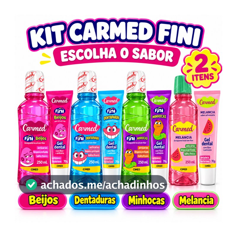 Kit Carmed Fini Enxaguante Bucal 250ml + Gel Dental 70g