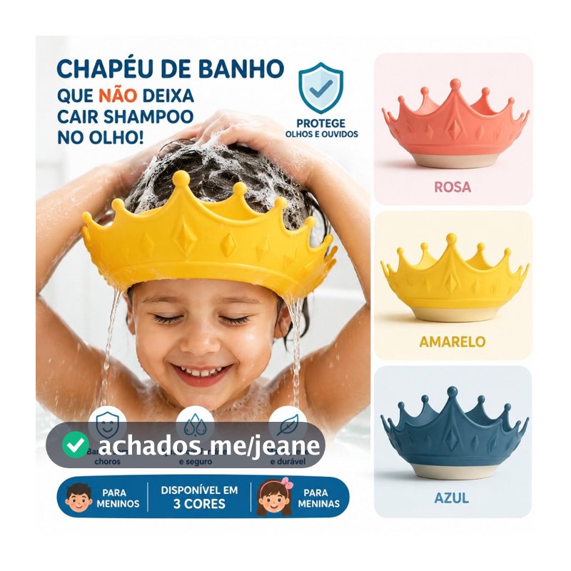Chapéu De Banho Touca Bebê Proteção Dos Olhos Ouvidos Viseira Infantil