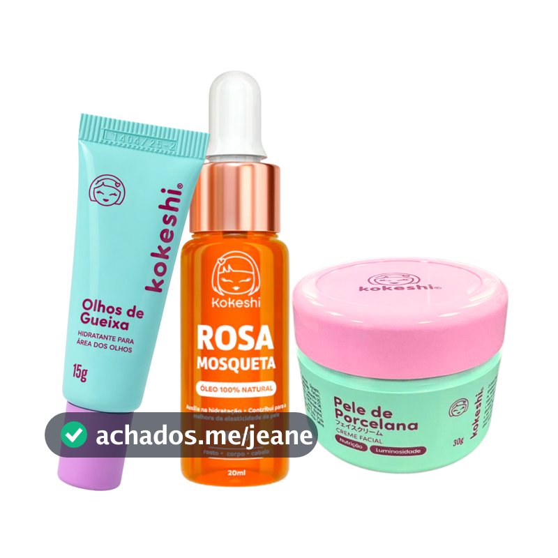 Kit Renovadores Kokeshi Pele Porcelana Óleo de Rosa Mosqueta