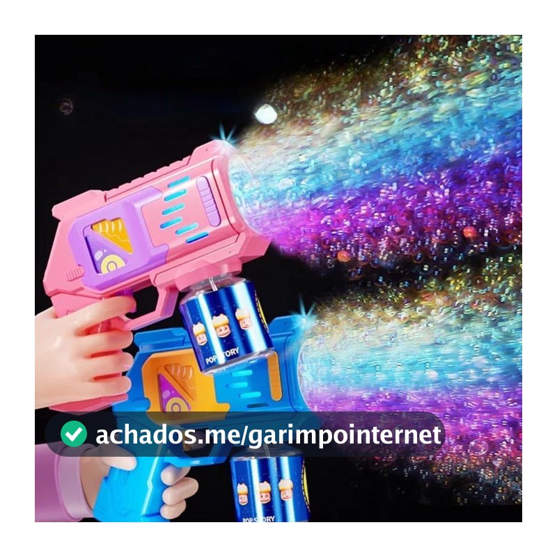 Lança Bolhas de Sabão Infantil Automática Arminha com Luz Brinquedo Divertido para Crianças