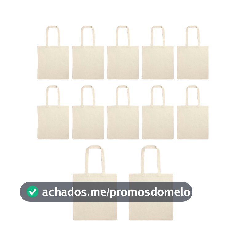 Kit 12 Ecobag Bolsa Sacola Lisa Sustentável 37 x 41 cm Dia a Dia Feira Mercado Pronta Entrega