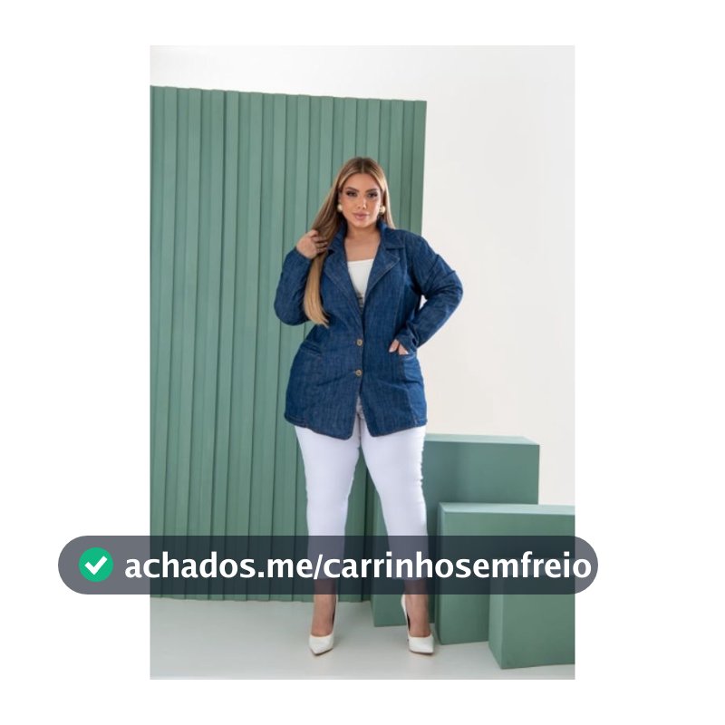 Blazer Feminino Jeans Leve Plus Size Blusa Manga Longa Social