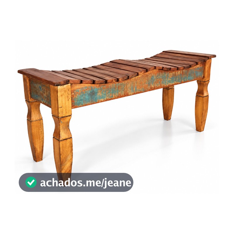 Banco de Madeira Maciça Rústico 2 Lugares 105cm Artesanal – Resistente para Sala, Varanda e Área Gourmet