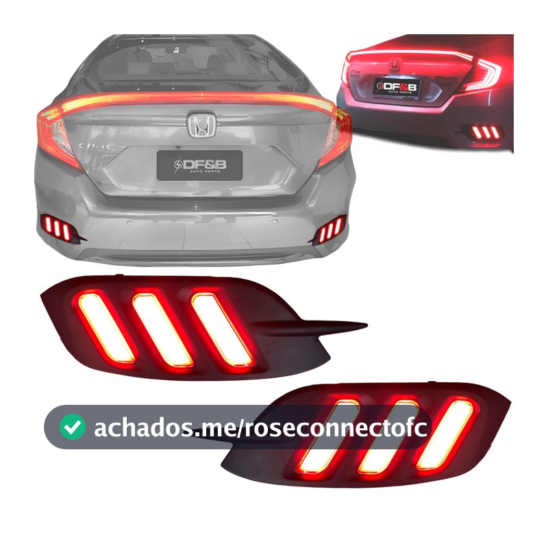 Led Civic G10 Abs Vermelho Led Lanterna De Neblina