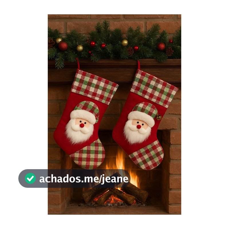 Meia do linho do grande tamanho para a decoração do Natal/festa/lareira do feriado