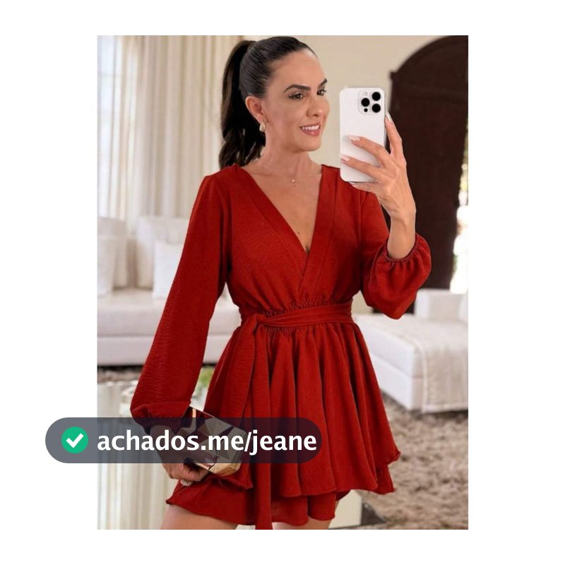 Vestido Macaquinho Com Amarração Frontal Com Elástico Na Manga Simples elegante