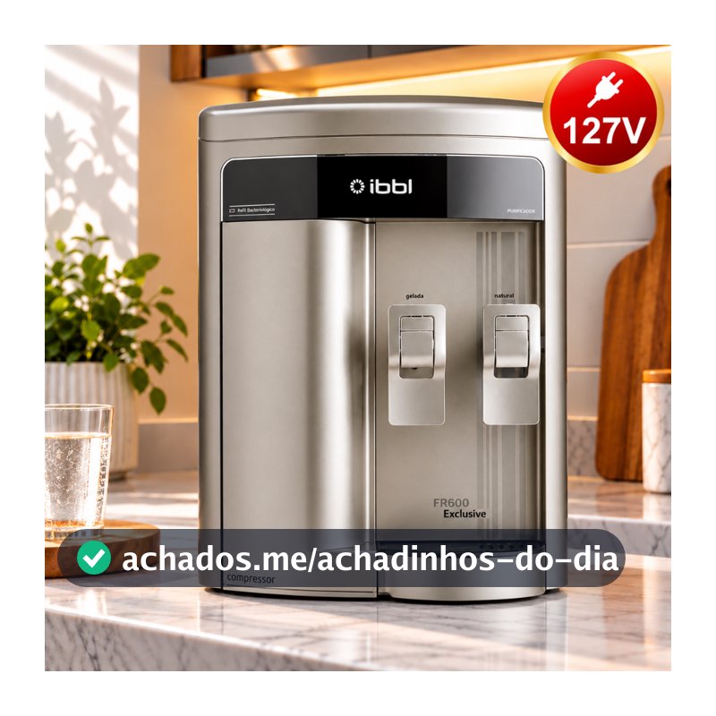 Purificador de Água IBBL FR600 Exclusive Prata Compressor 127V Água Gelada e Natural