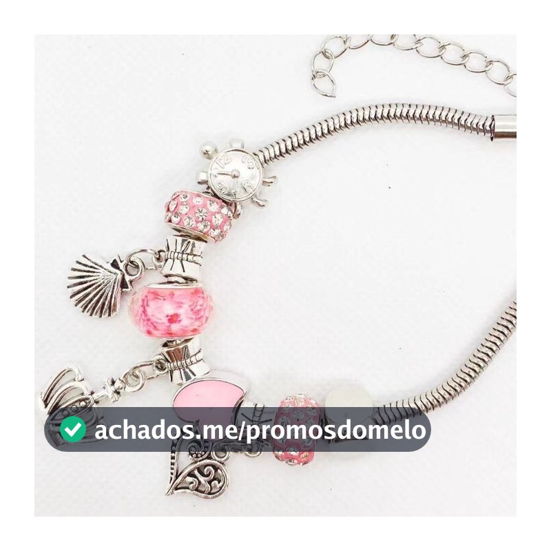 ANA1108 Pulseira Berloques Prateada Estilo Feminina Presente (Modelo aleatório)