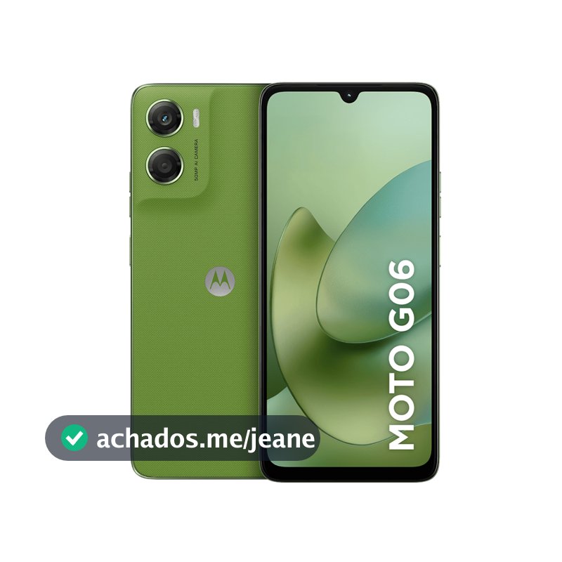 Smartphone Motorola Moto G06 256GB, 4G LTE, 12GB RAM Boost, Câmera 50MP, Tela 6.9" - Verde