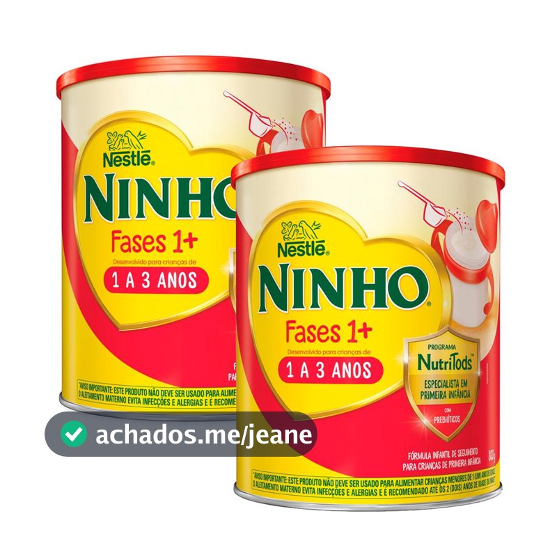 Kit 2 Ninho Fases 1+ Fórmula Infantil de Seguimento para Crianças de Primeira Infância de 1 a 3 anos 800g