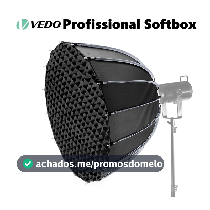 VEDO Softbox Parabólico Profundo 90cm Montagem Bowens Padrão para Retratos e Fotografia Comercial