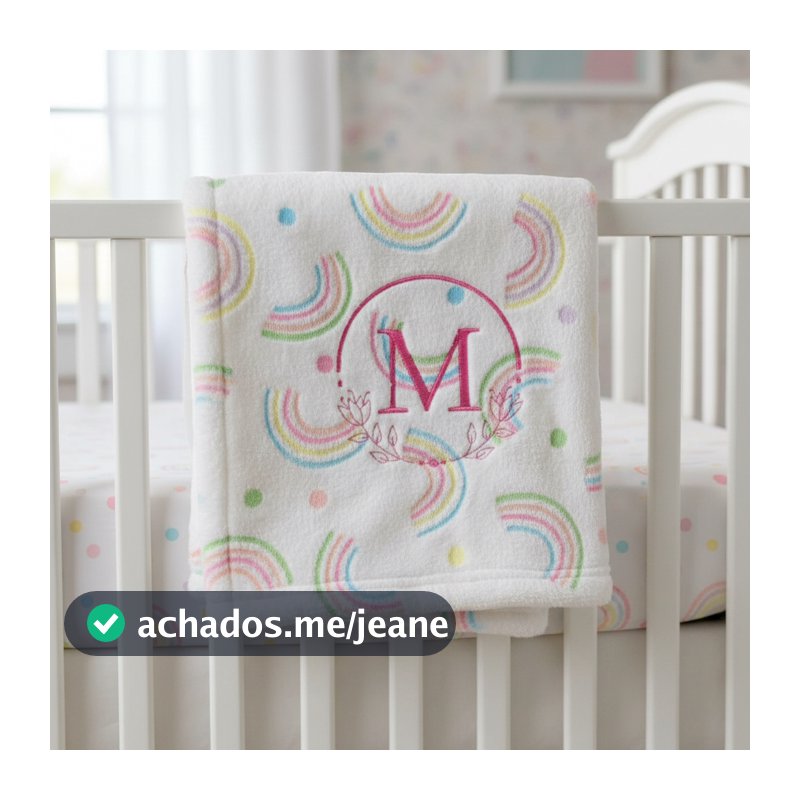 Manta Bebê Personalizada com o Inicial Letra do Nome do seu Bebê Cobertor Menino Menina