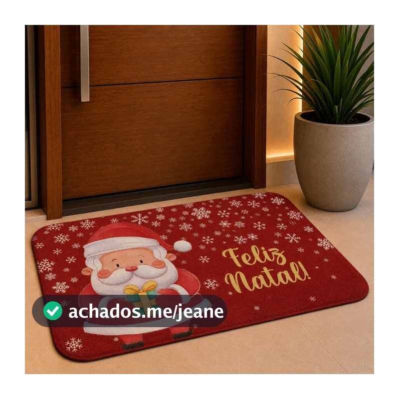 Tapete de Porta Natalino Noel Antiderrapante 60x34cm Direto de Fabrica.