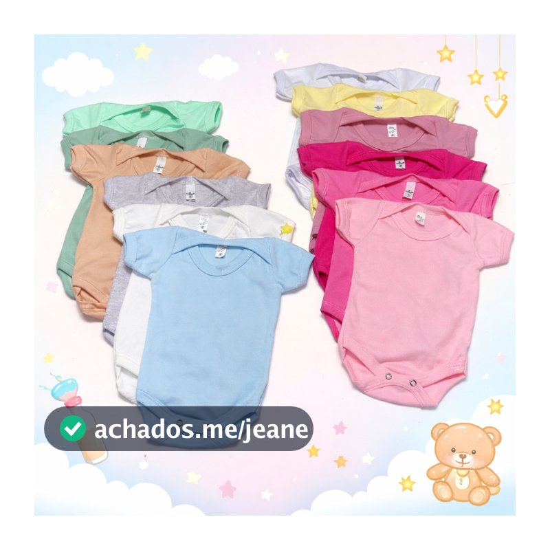 kit 6 peças body bebe canelado liso menino menina infantil