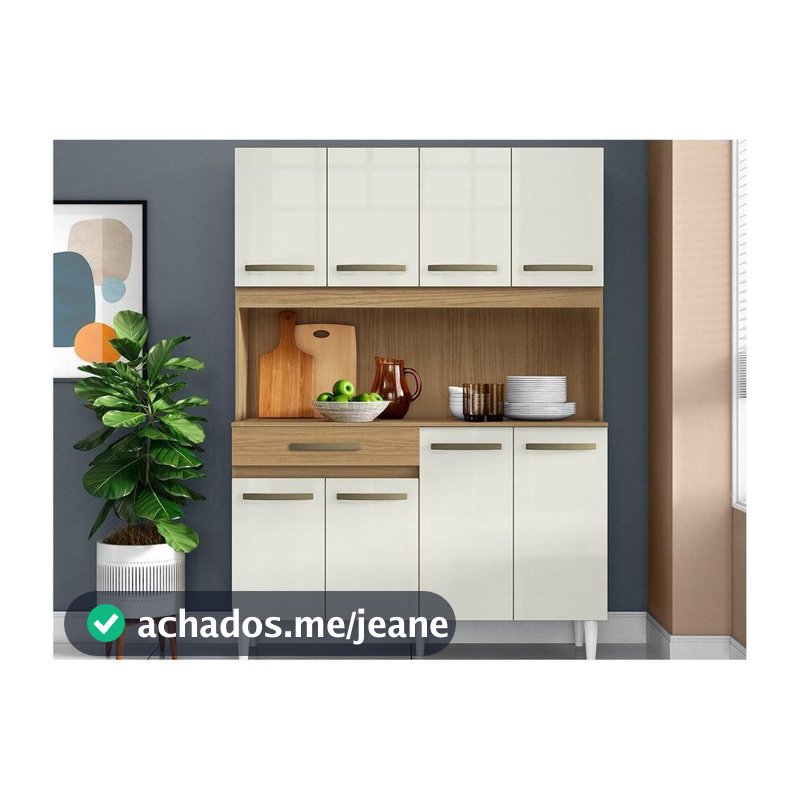 Armário de Cozinha Compacta Aramóveis Cleo 8 Portas