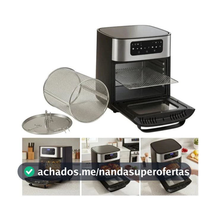 Fritadeira Eletrica Airfryer Oven Sem Óleo Digital 1700w 12l Antiaderente 360 - Fritadeira 3,8L